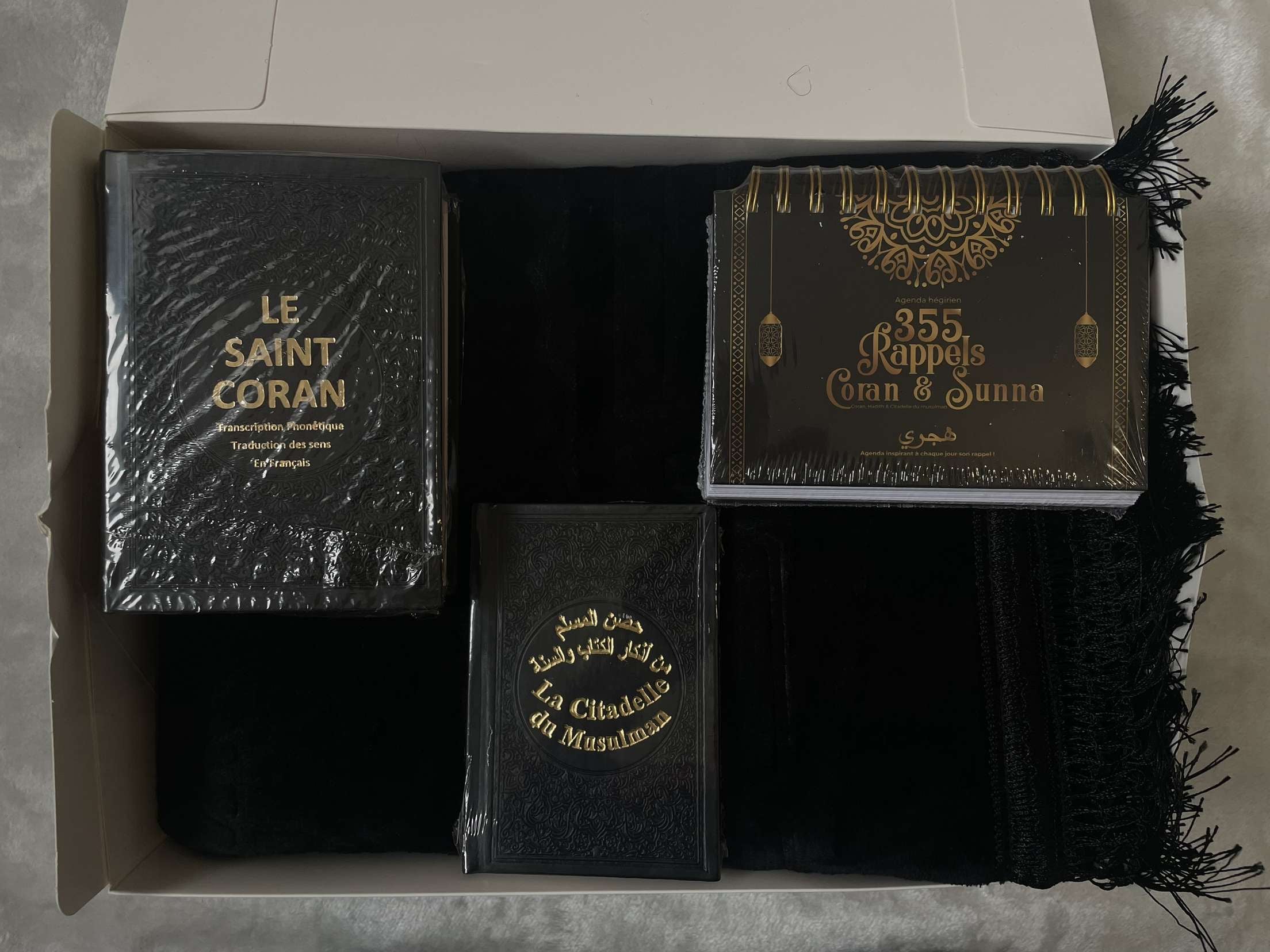 🖤 Coffret Islamique Noir Prestige – Coran, Citadelle & Agenda des Rappels